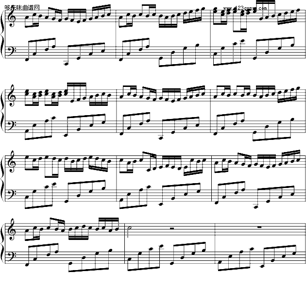 卡农-完美简单版-帕赫贝尔-Pachelbel(钢琴谱)3