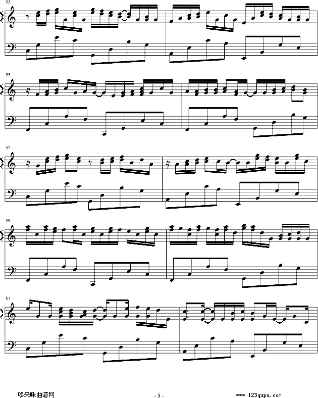 卡農--帕赫貝爾-Pachelbel(鋼琴譜)5