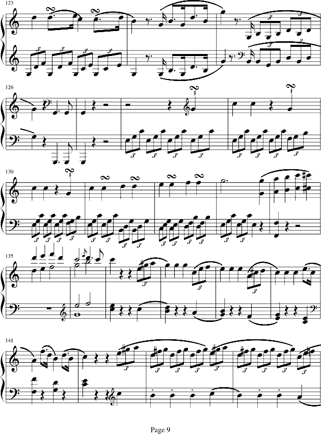 海頓奏鳴曲第一樂章(钢琴谱)9
