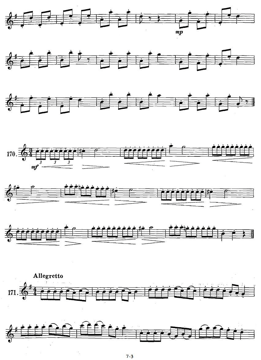 中国乐谱网——【萨克斯谱】萨克斯练习曲合集（1—28）断音练习