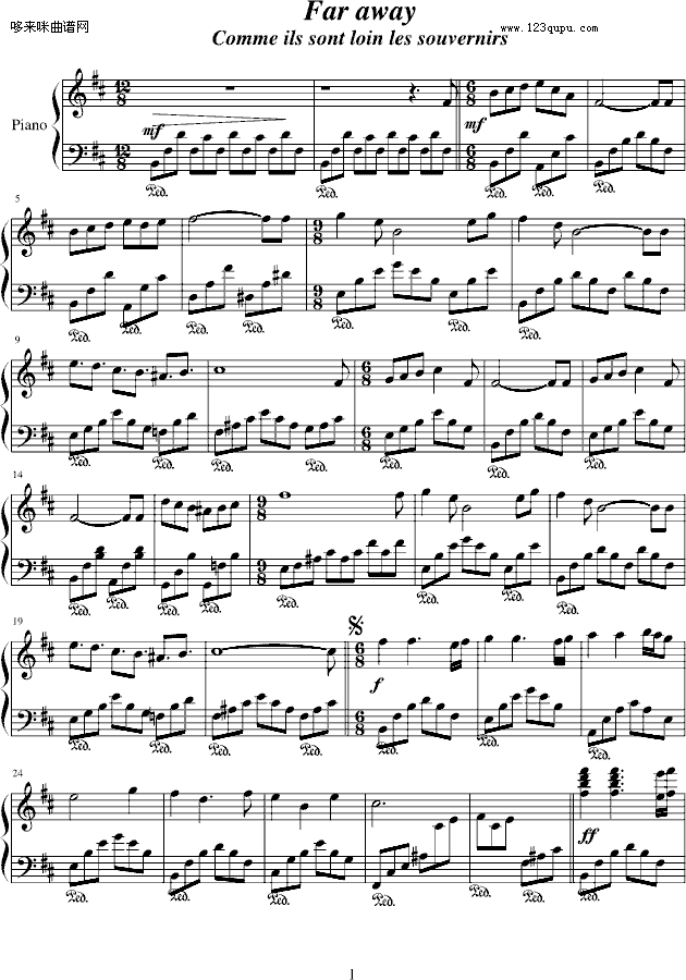 远方-克莱德曼(钢琴谱)1