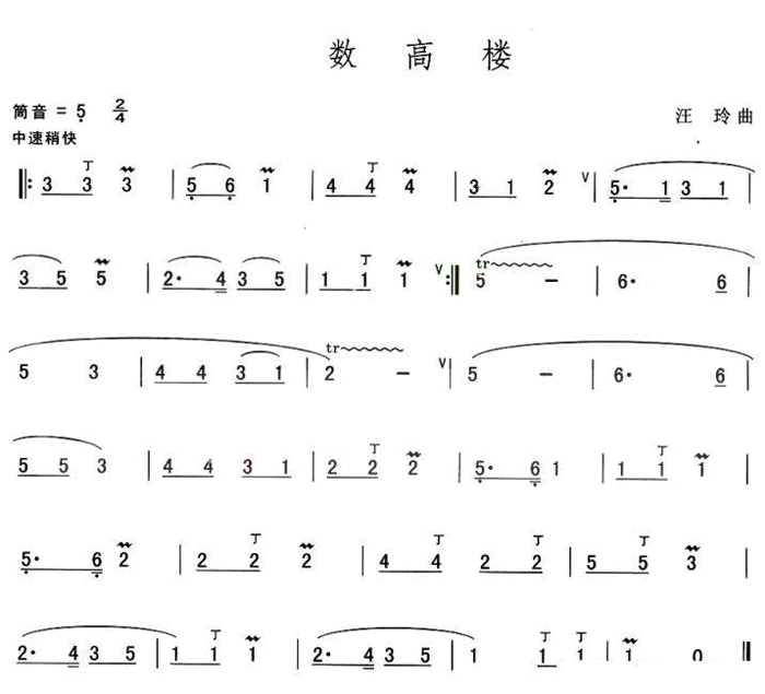 中国乐谱网——【葫芦丝】数高楼