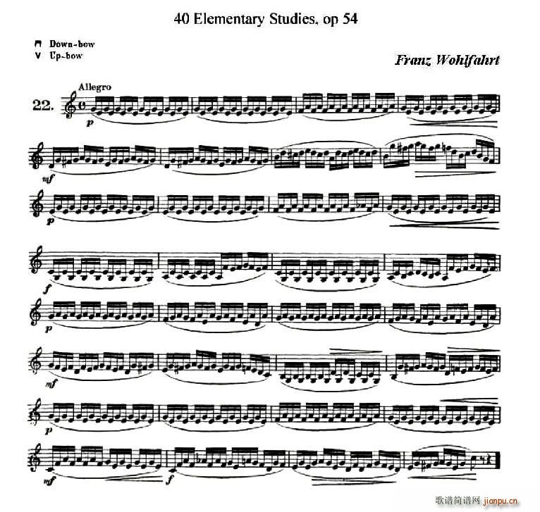 40首小提琴初级技巧练习曲之22(小提琴谱)1