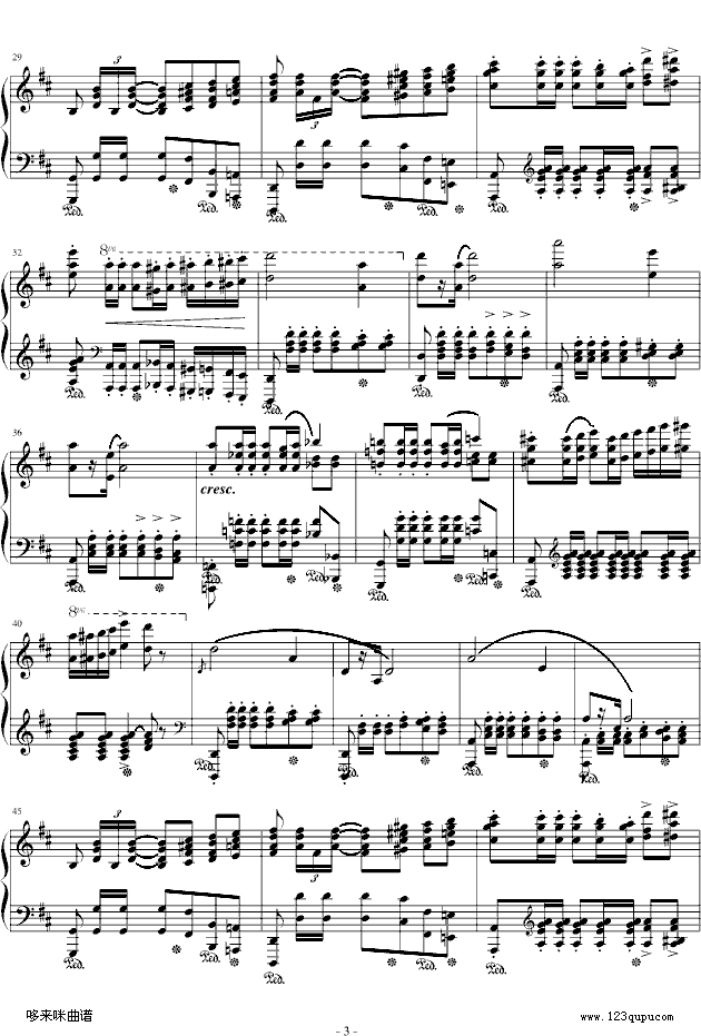 波兰军队舞曲-Op.40No.1-肖邦(钢琴谱)3