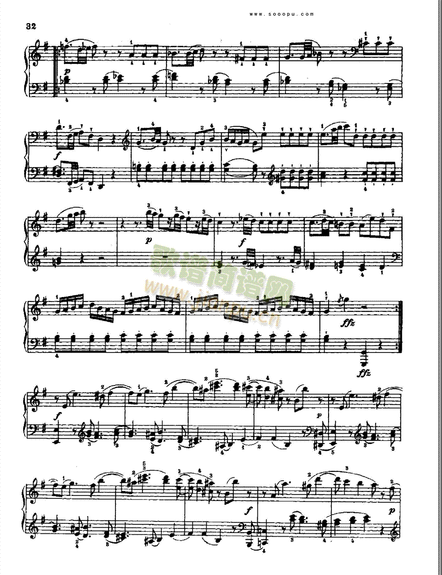 奏鸣曲四1784年出版键盘类钢琴(钢琴谱)5