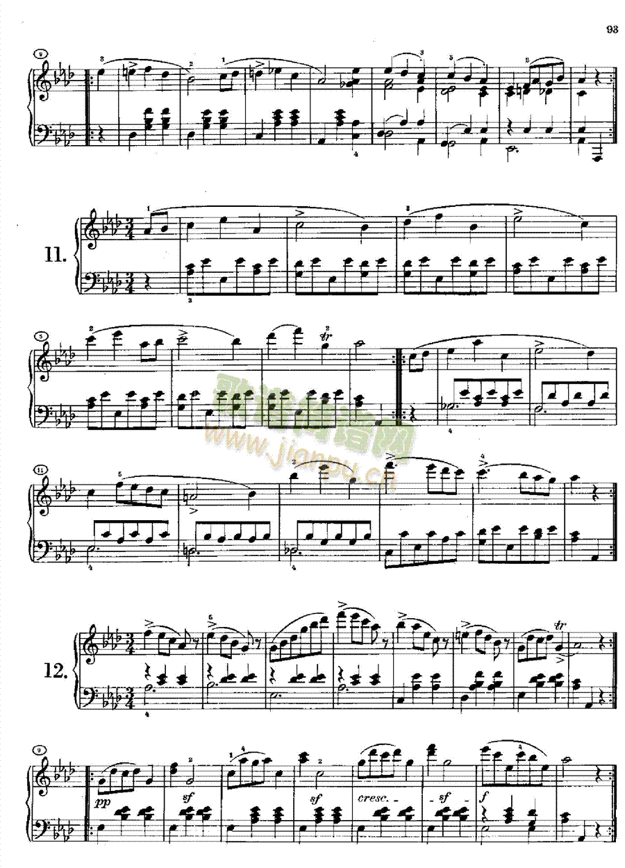 36首原創舞曲又名第一圓舞曲Opus9.D365鍵盤類鋼琴(鋼琴譜)5