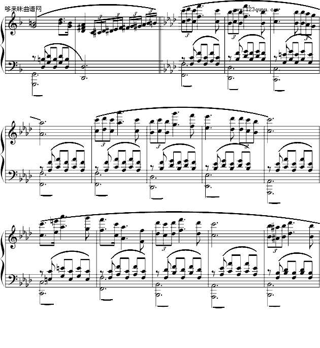 小夜曲-完整钢琴版-舒伯特(钢琴谱)3