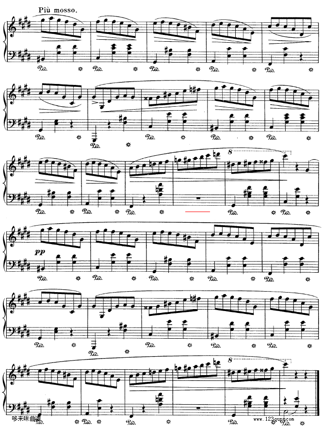 鋼琴圓舞曲64-2-肖邦(鋼琴譜)6