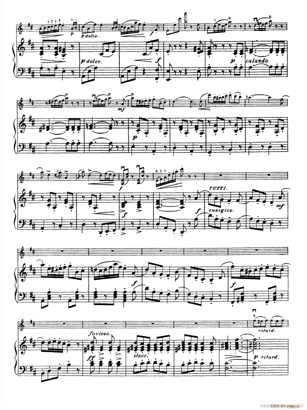 D大调学生协奏曲 塞茨作品第15号(小提琴谱)9