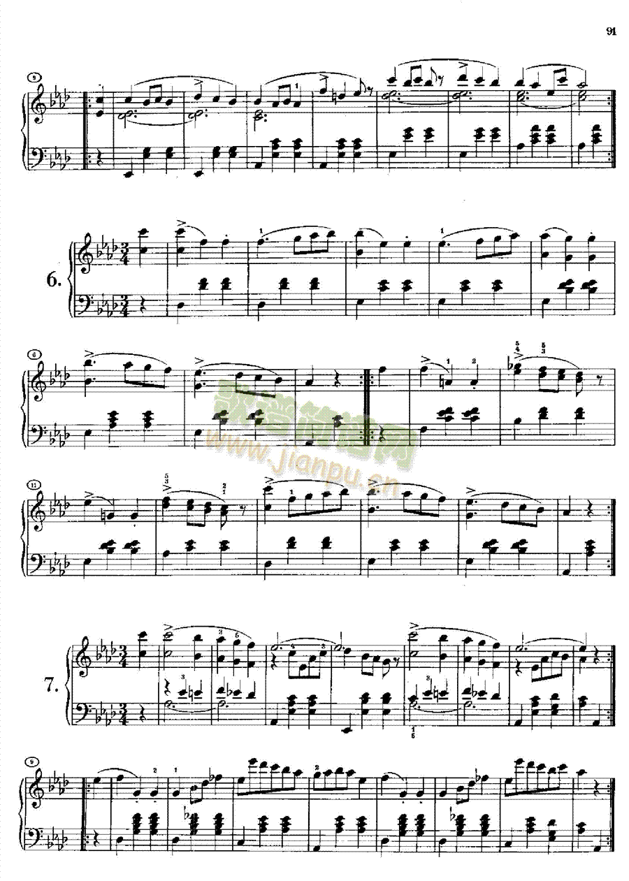 36首原創舞曲又名第一圓舞曲Opus9.D365鍵盤類鋼琴(鋼琴譜)3