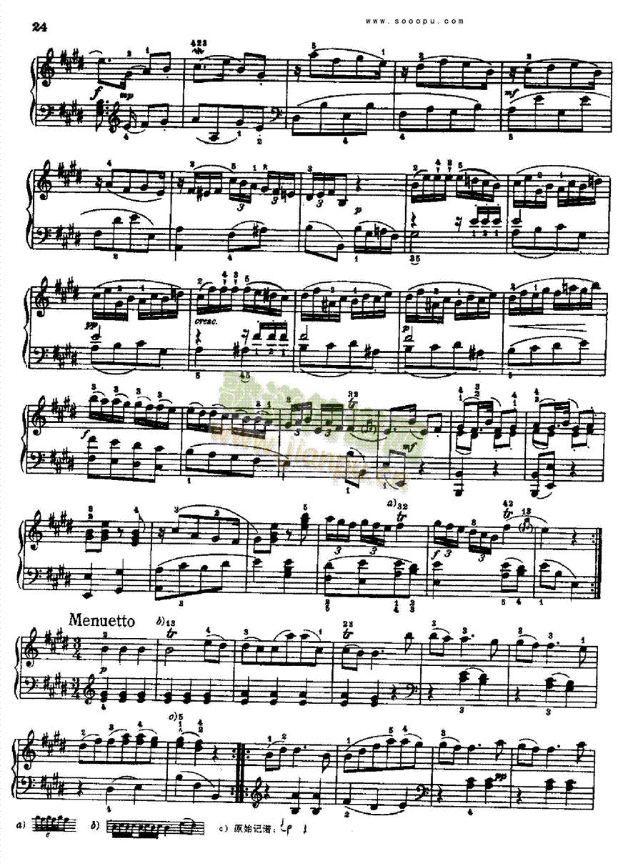 奏鸣曲三1767年出版键盘类钢琴(钢琴谱)3