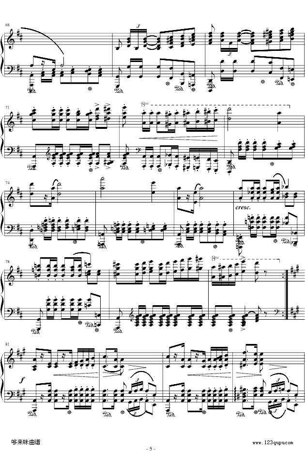 波兰军队舞曲-Op.40No.1-肖邦(钢琴谱)5
