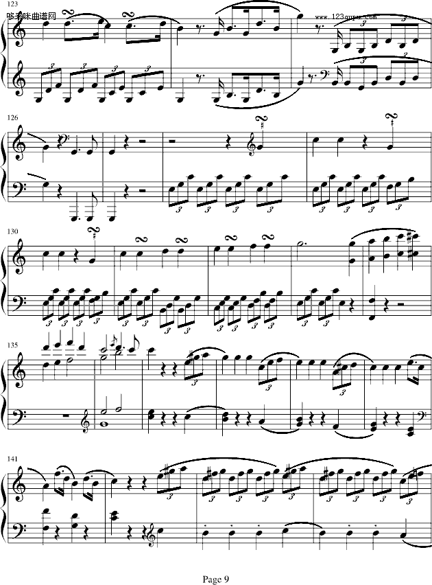 海頓奏鳴曲第一樂章-海頓(鋼琴譜)9