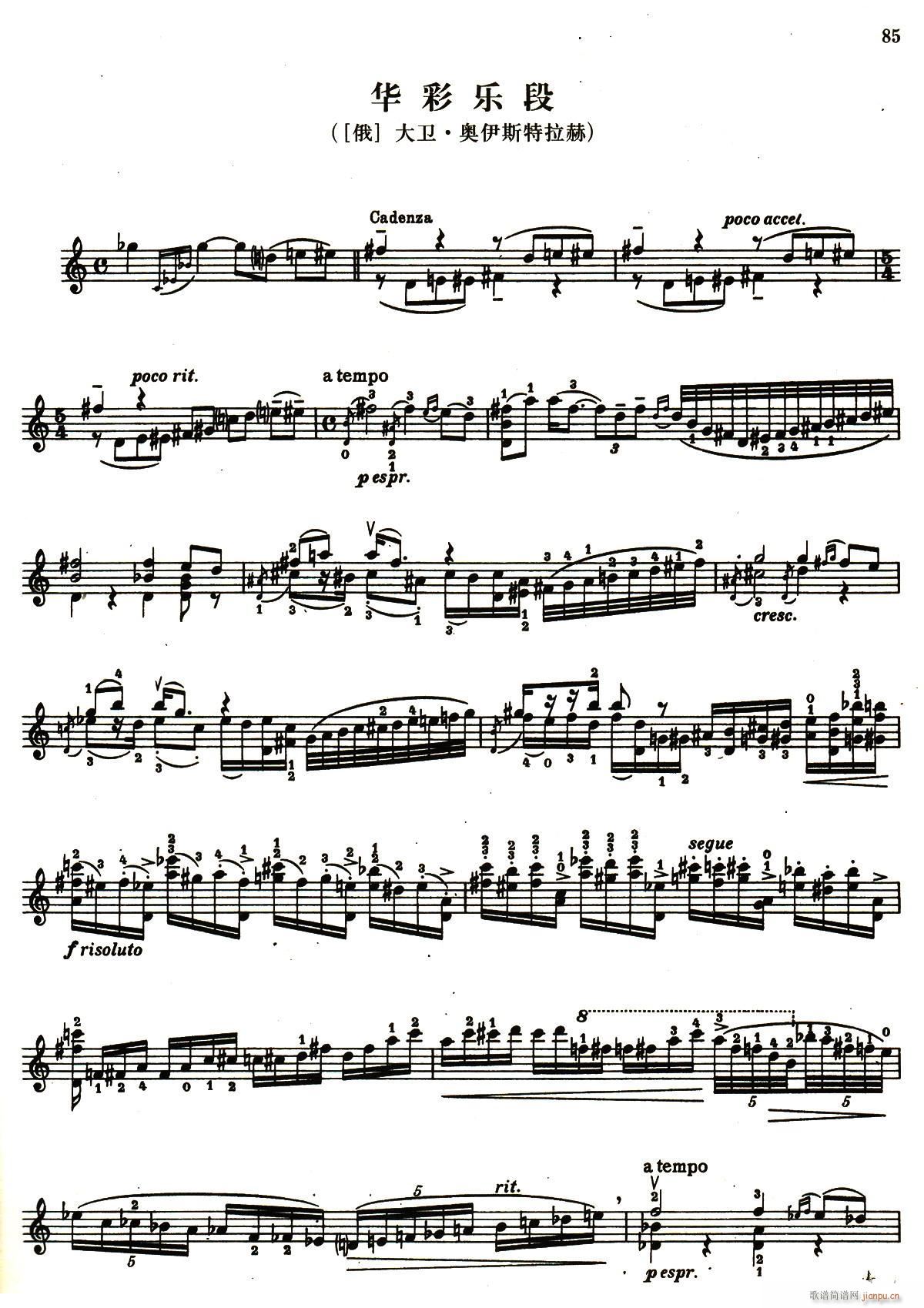 D小調小提琴協奏曲華彩樂段(小提琴譜)1