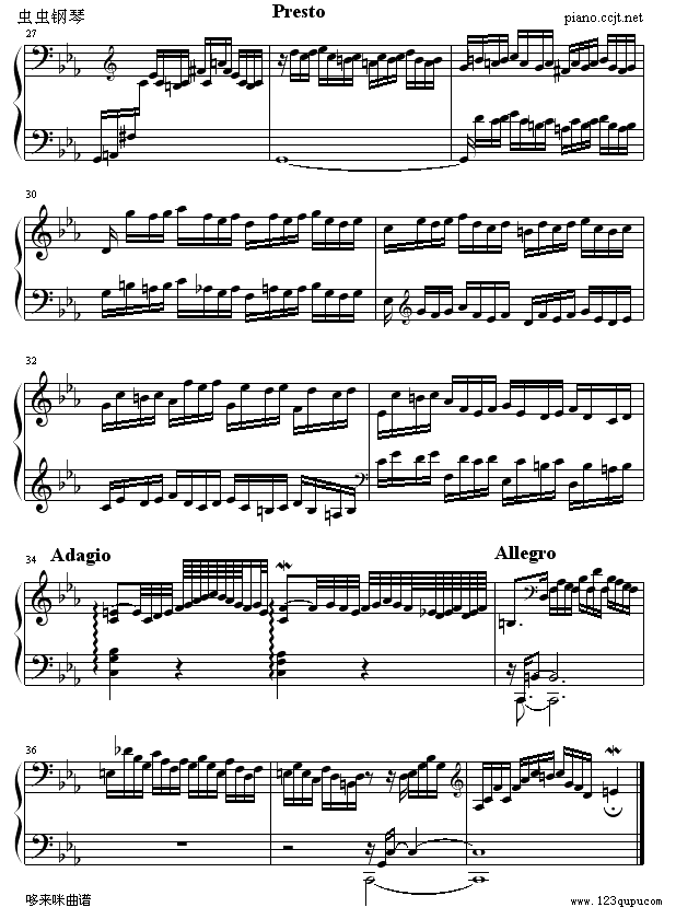 c小调前奏曲-巴赫(钢琴谱)3