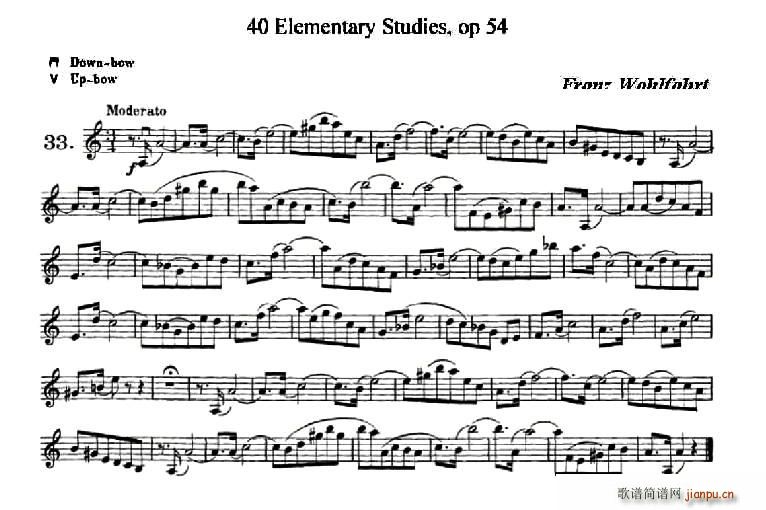 40首小提琴初级技巧练习曲之33(小提琴谱)1