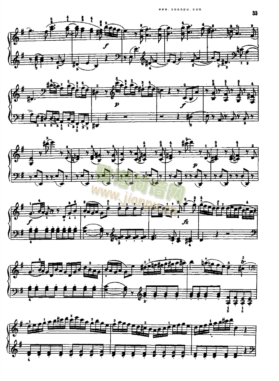 奏鸣曲四1784年出版键盘类钢琴(钢琴谱)6