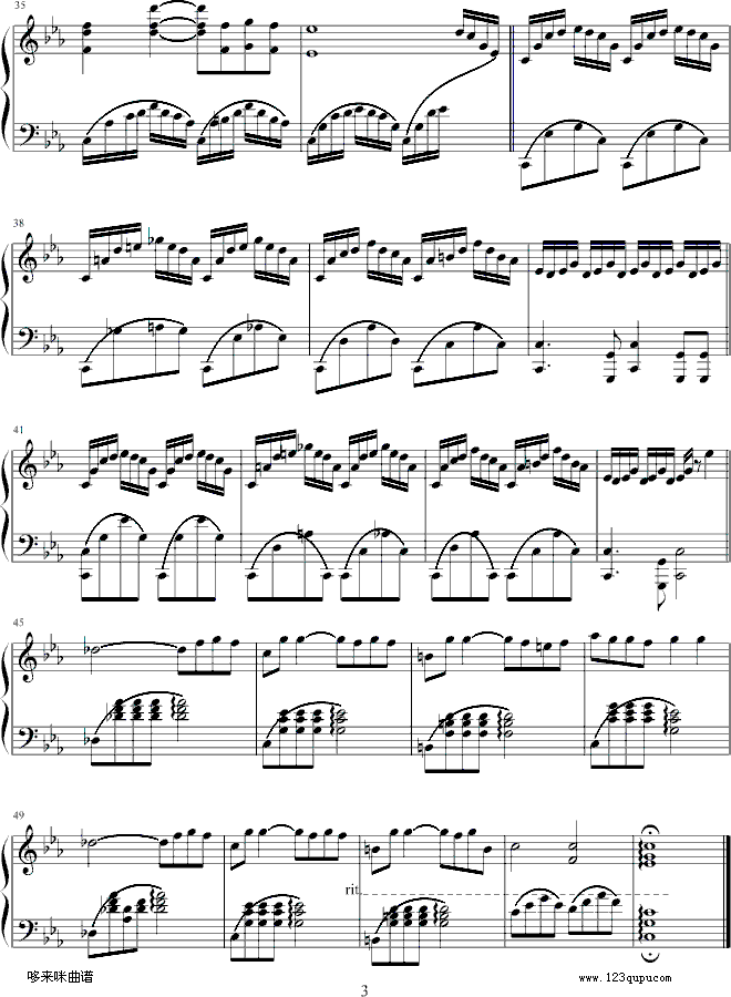 白色旋律--克萊德曼(鋼琴譜)3