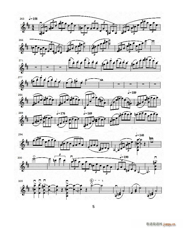 b小調第一小提琴協奏曲 第一樂章(小提琴譜)5