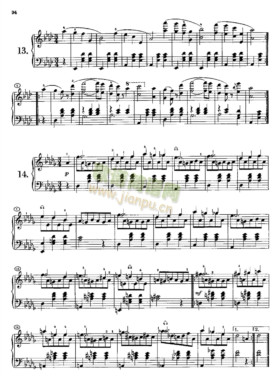 36首原創舞曲又名第一圓舞曲Opus9.D365鍵盤類鋼琴(鋼琴譜)6