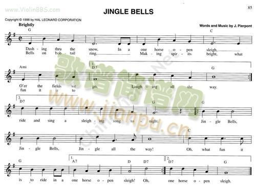 jingle bells简谱_110.jingle bells小提琴谱曲谱