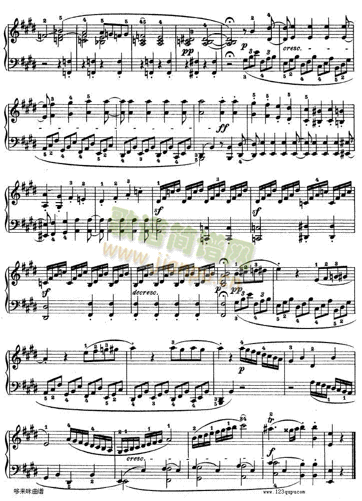 e大调第九钢琴奏鸣曲 op 14 no—1