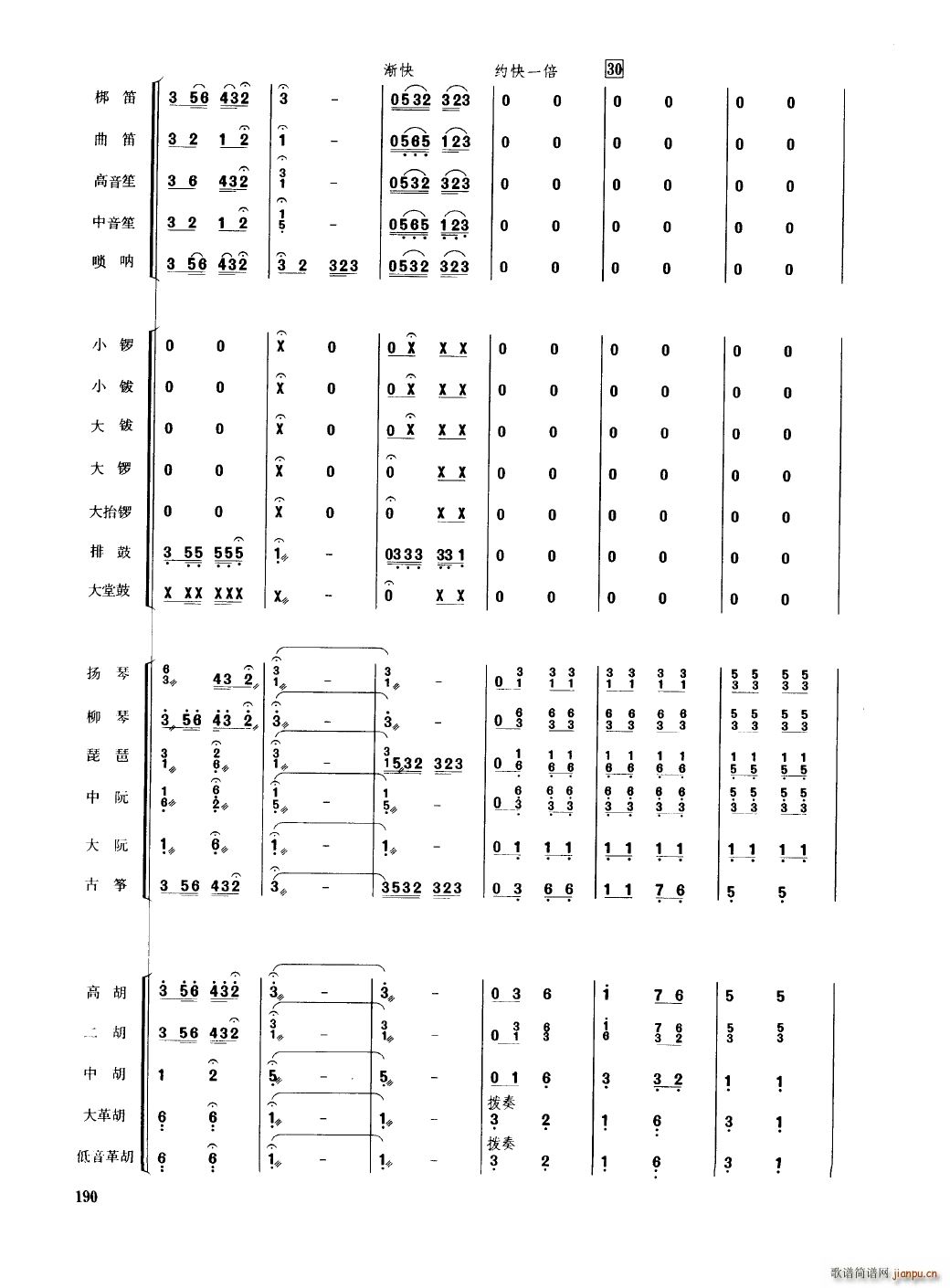 器乐合奏曲谱中国图片