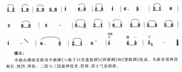 花鼓戏曲调联奏(高音板胡)简谱_花鼓戏曲调联奏(高音板胡)二胡曲谱